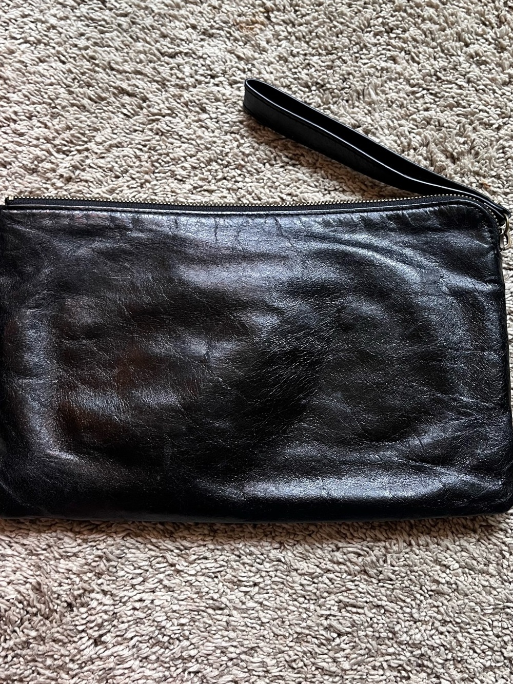 HOBO Black Leather Wristlet purse clutch